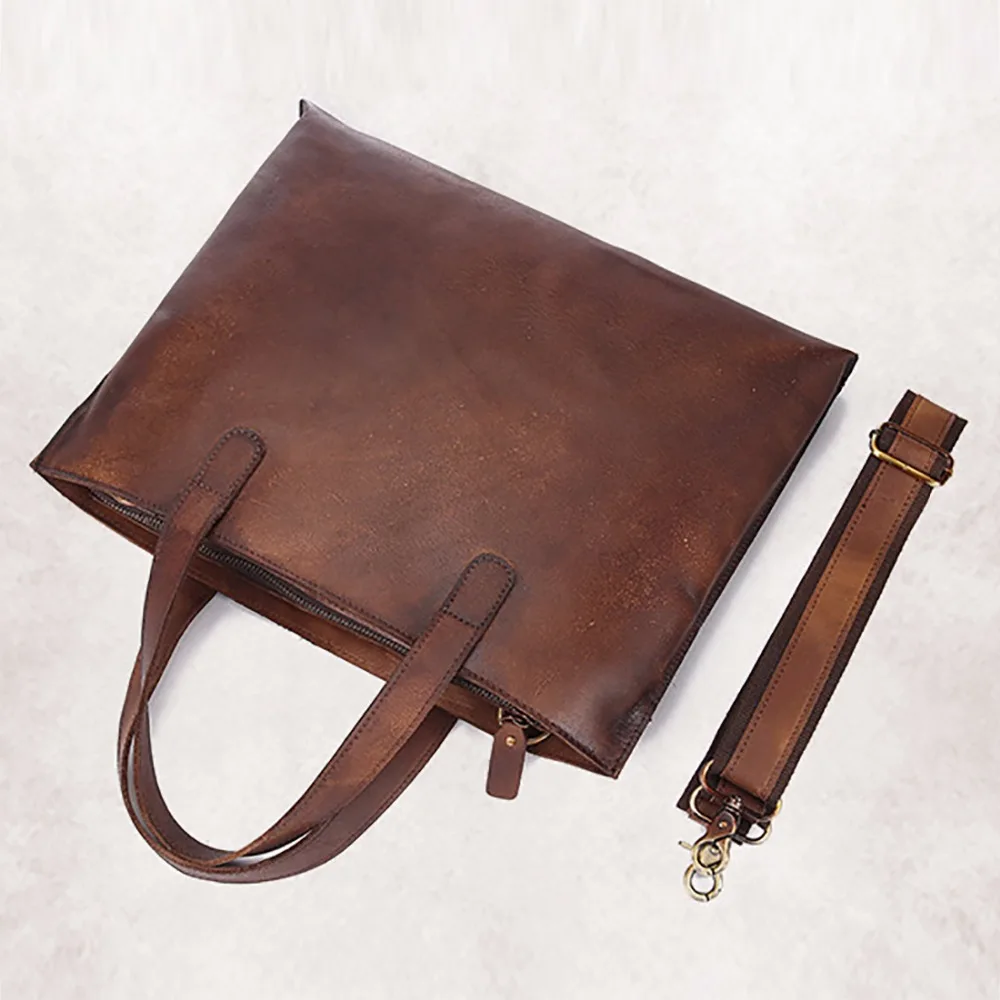 Новинка 100% натуральная кожа мужская деловая сумка тоут повседневная через плечо