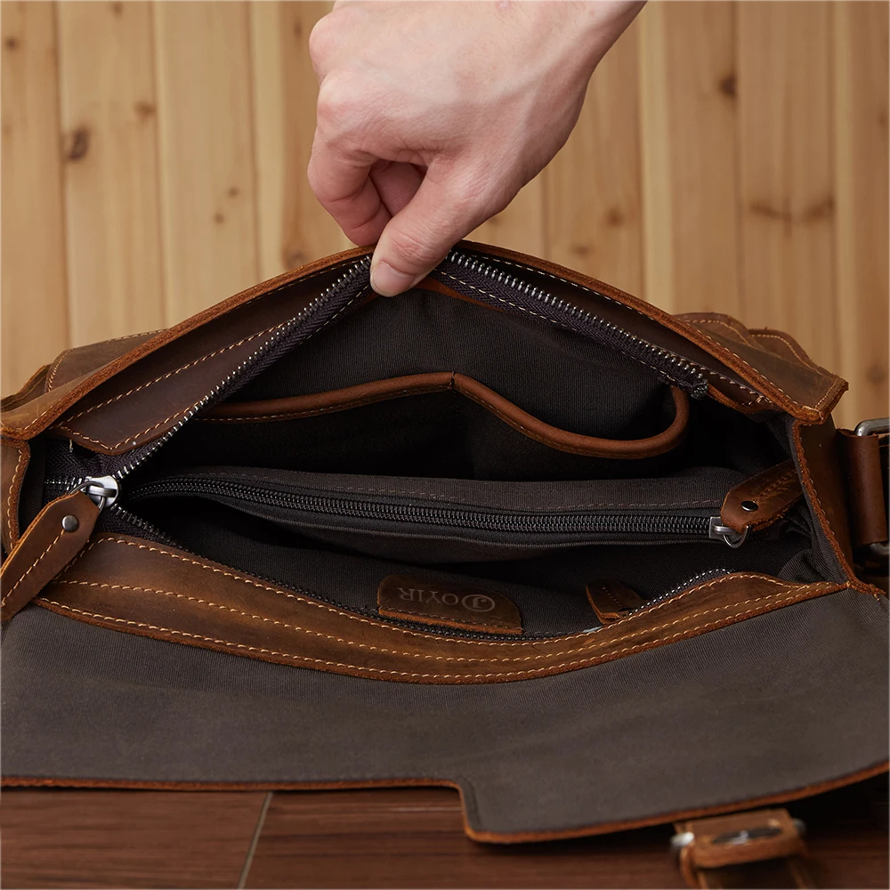 Сумка мессенджер JOYIR мужская из натуральной кожи саквояж на плечо в деловом стиле