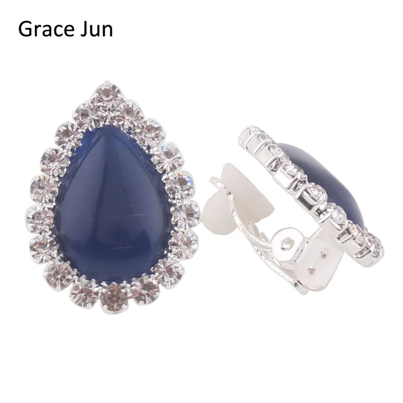 Бренд Grace Jun(TM) стbridal разы Кристалл Опал Капля воды клипсы на серьги не пирсинг для