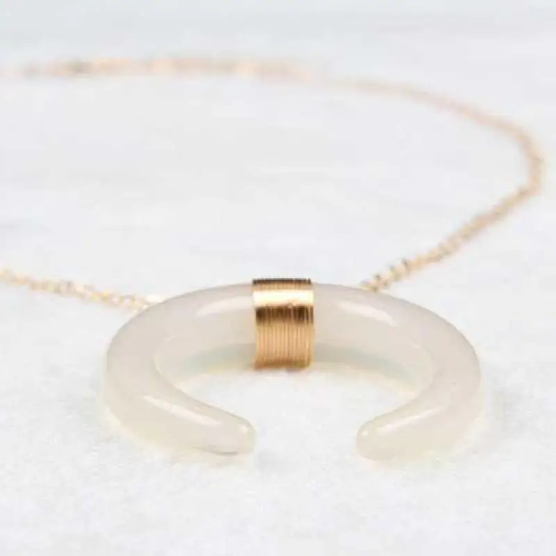 Ожерелье с двумя рожками и Луной для женщин колье подвеской в стиле бохо из