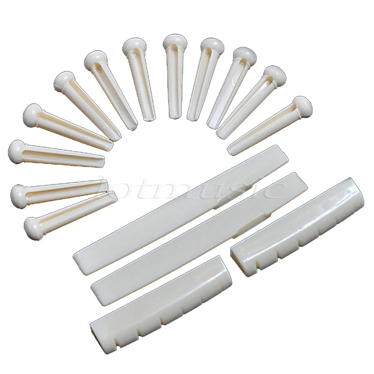 2 компл. акустическая гитара мост-пен / седло гайки пластиковые дешевые | Спорт и