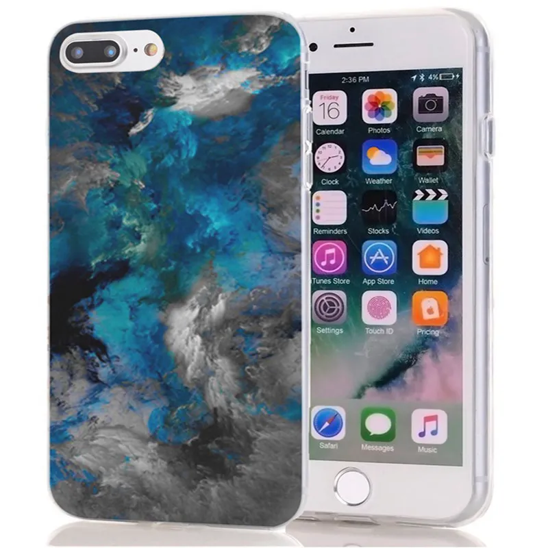 TPU Luxury For iPhone 6 6S/6 Plus Soft Cover Design Marble Galaxy 7 8 X XS XR Max Phone Back Fundas N179 |