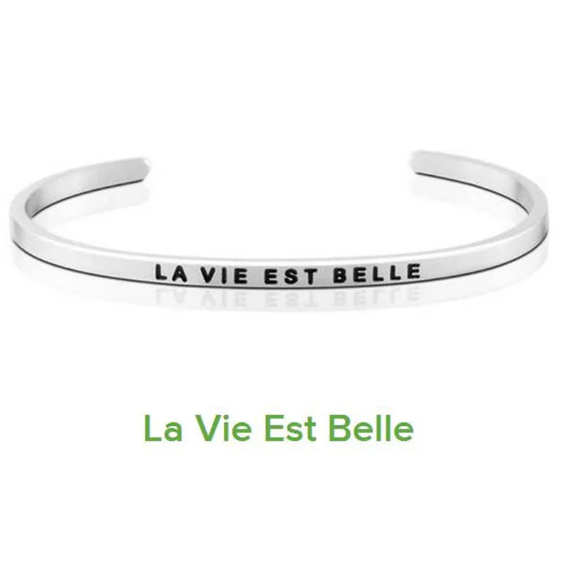 Love Bracelet New Stainless Steel Engraved Positive Inspirational Quote Hand Stamped Cuff Bangle For Women Best Gifts | Украшения и