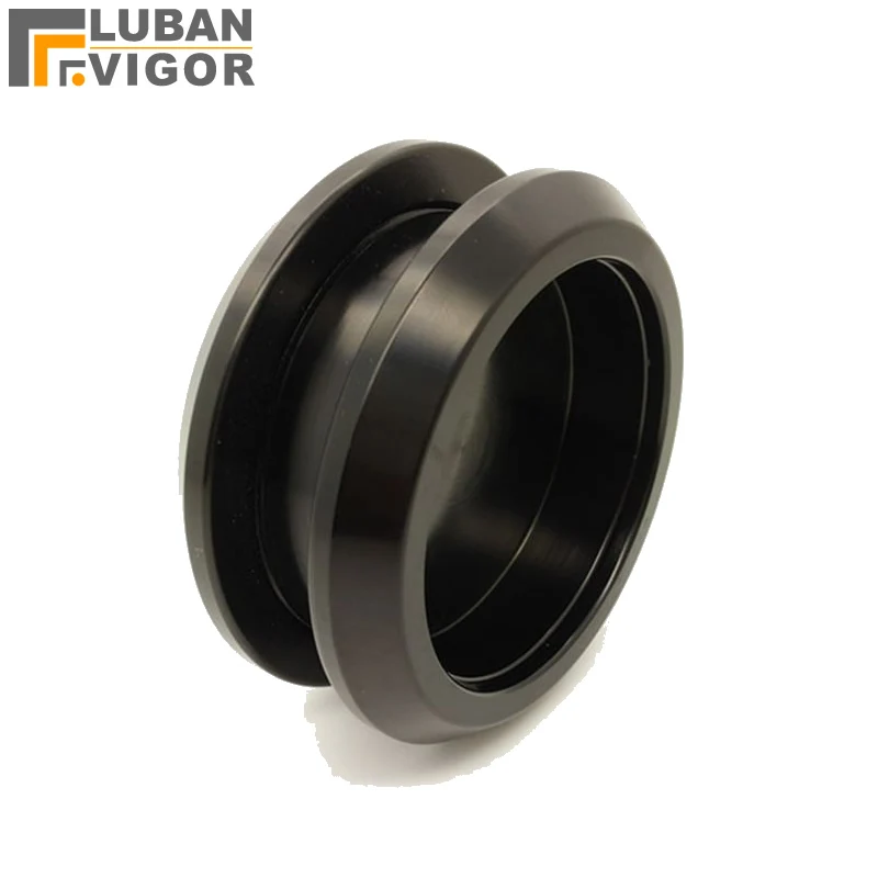 Круглая ручка для стеклянной двери из алюминиевого сплава черная скрытая ванной