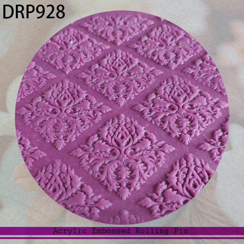 

Transparent Carving Roller Acrylic Non-stick Cake Fondant Rolling Pin Dough embossing rolling Decorating Cake Roller Baking Tool