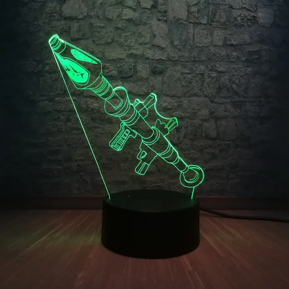 Креативный 3D светильник для игры в роли RGB Blub 7 цветов Ночной LED иллюзия домашний