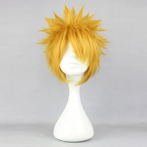 Аниме Uzumaki Naruto короткие оранжевый Блич Ичиго Куросаки термостойкие косплей костюм парик