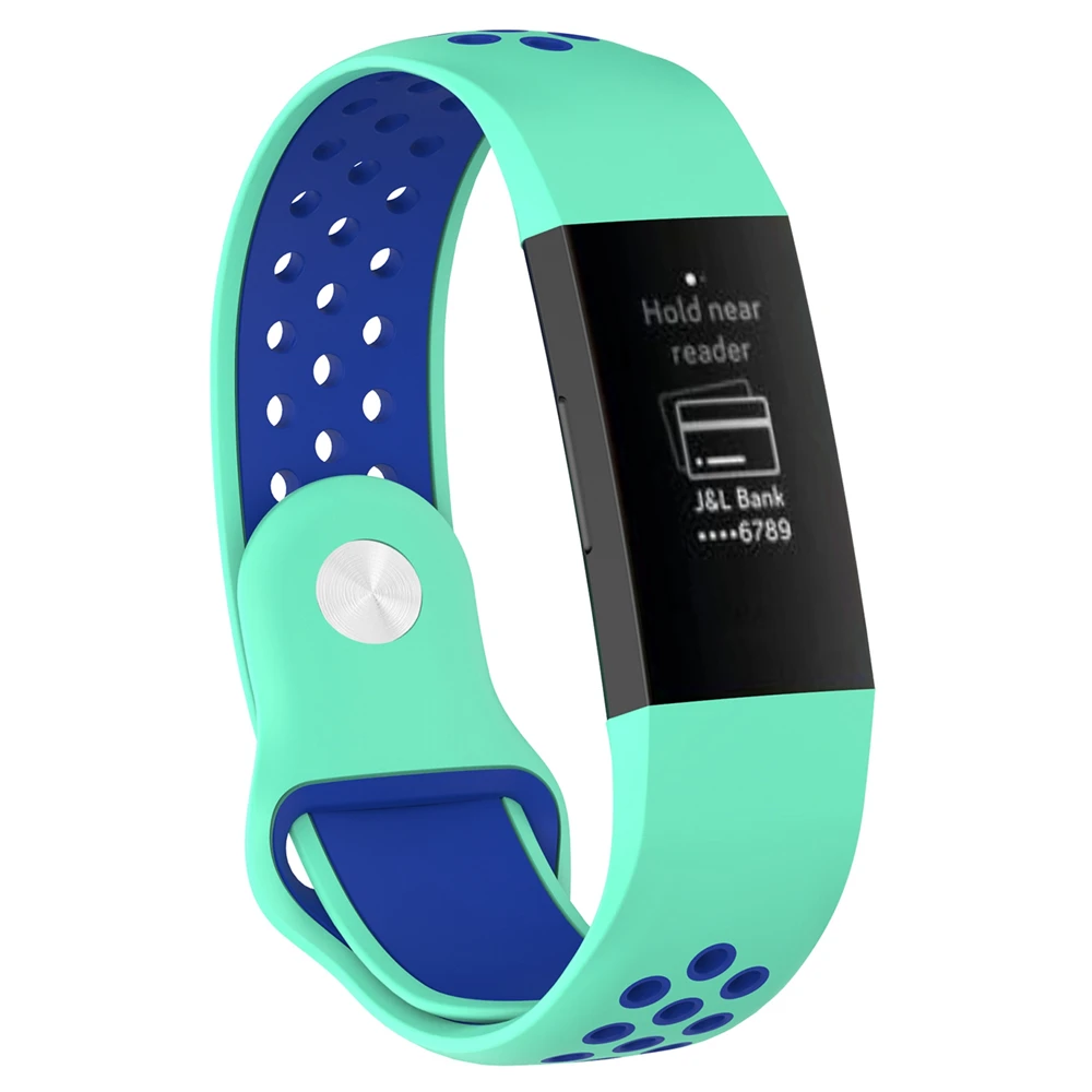 Силиконовый ремешок для Fitbit Charge 3 фитнес-трекер спортивные Smartwatch двойной цвет пористые дышащие часы