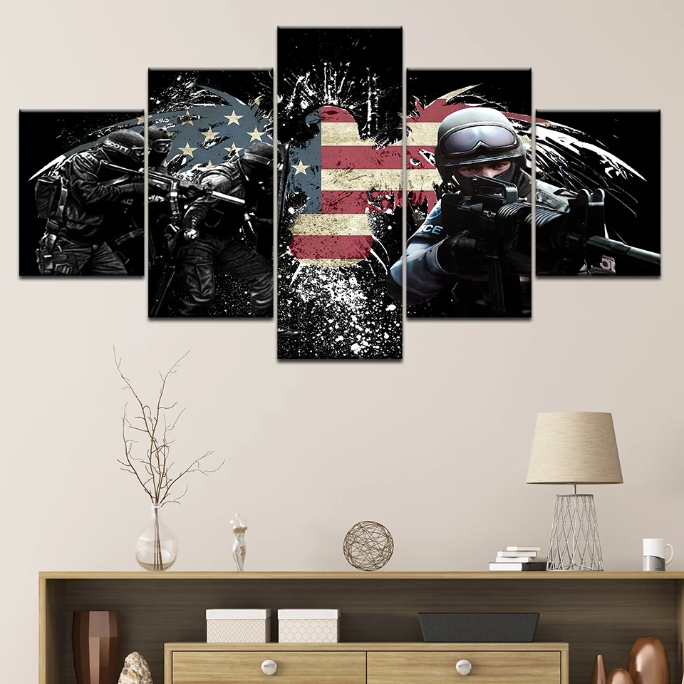 Картина из фильма американский воин с супергероями поле боя HD печать флаг
