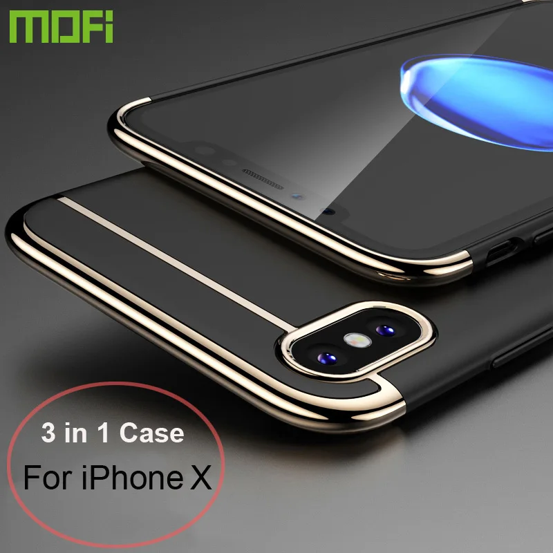 Для iphone х чехол MOFI оригинальный 3 in1 матовый противоударный покрытие металла