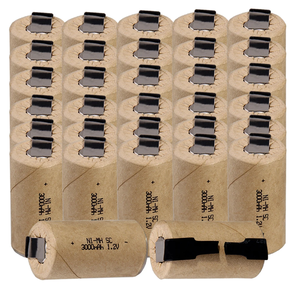 Самая низкая цена 32 шт SC батарея 1 2 В батареи перезаряжаемые 3000mAh nimh для