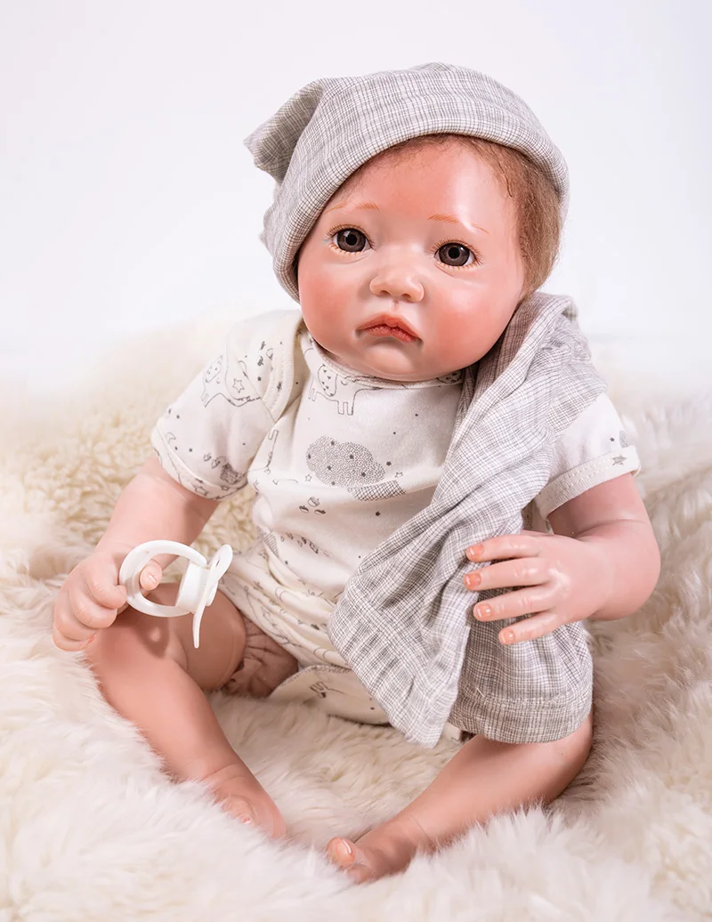 Reborn 20 &quotМягкие силиконовые виниловые куклы 50 см Baby Doll укорененные волосы