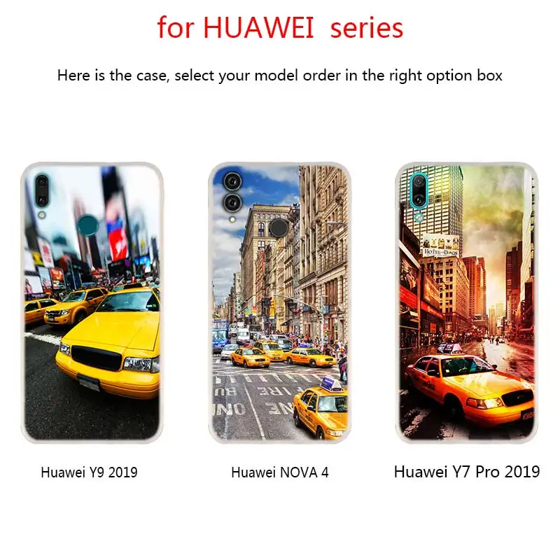 New York City Times Square Taxi Phone Cases For Huawei Mate 30 20 10 Lite Pro Cover Y5 Y6 Y7 Y9 2019 2018 2017 Nova 3i 4 Hot | Мобильные