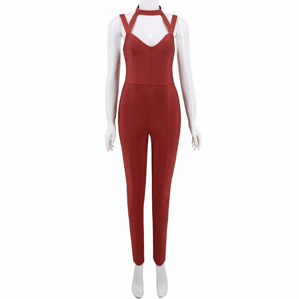 

High Quality Ladies HL Bandage Jumpsuits Sexy Bodycon Full Length Jumpsuits Celebrity Fashion wear