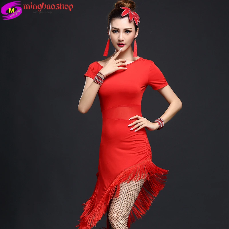 

New Women Latin Dance Dress Salsa Tango Rumba Cha Cha Ballroom Latin Dance Skirt Black Square Dance Latin Dancewear for Women F2