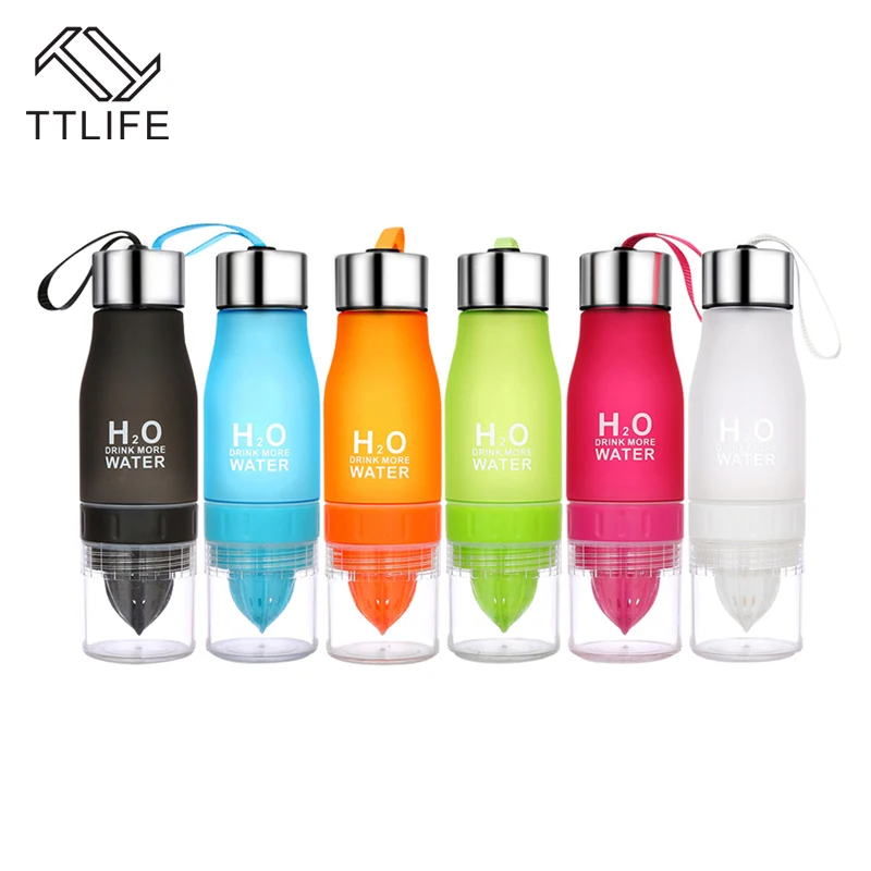 TTLIFE, подарок, 650 мл, H2O, лимонный сок, фруктовая бутылка для воды, для заварки, посуда для напитков, для улицы, портативный шейкер, Спортивная бутылка, BPA бесплатно