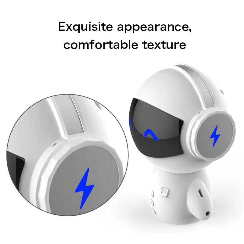 Беспроводной мини-робот-динамик Kuulee TF USB Сабвуфер Bluetooth-совместимые динамики Mp3