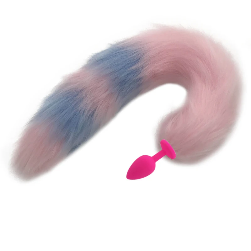 Black Pink Purple Anal Plug Fox Tail Silicone Sex Toy Butt Long 40cm Masturbation Device H8-198A | Красота и здоровье