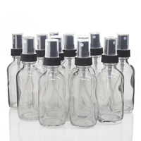 12pcs 60ml clear glass bottle with mist spray empty refillable travel portable essential oil aromatherapy perfume atomizer 2 oz