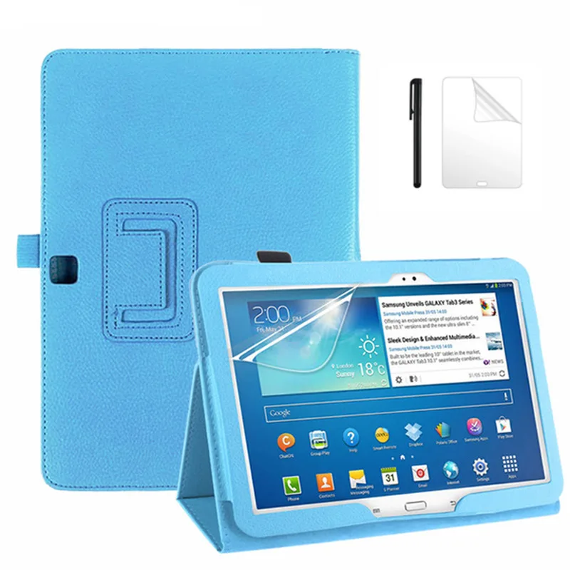 Флип Чехол бумажник из искусственной кожи чехол для Samsung Galaxy Tab 3 10 1 дюймов P5200 P5210