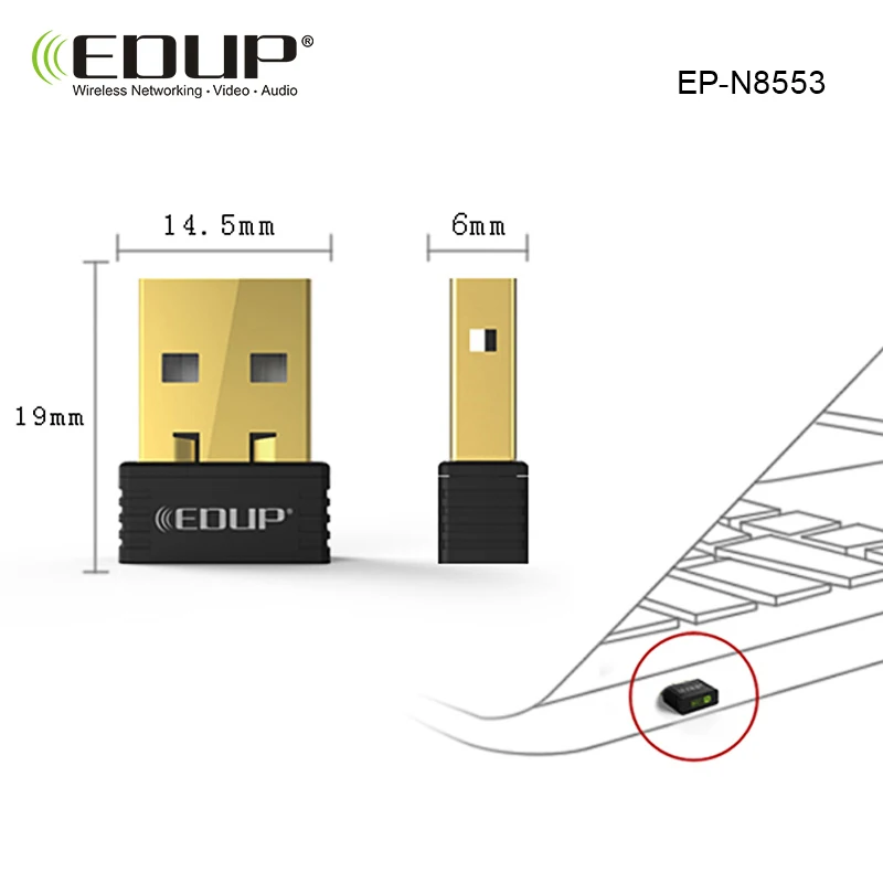 USB универсальный беспроводной смарт 150 Мбит/с Wi-Fi приемник 802.11n USB Ethernet адаптер Сетевая карта Поддержка Windows Mac для ПК