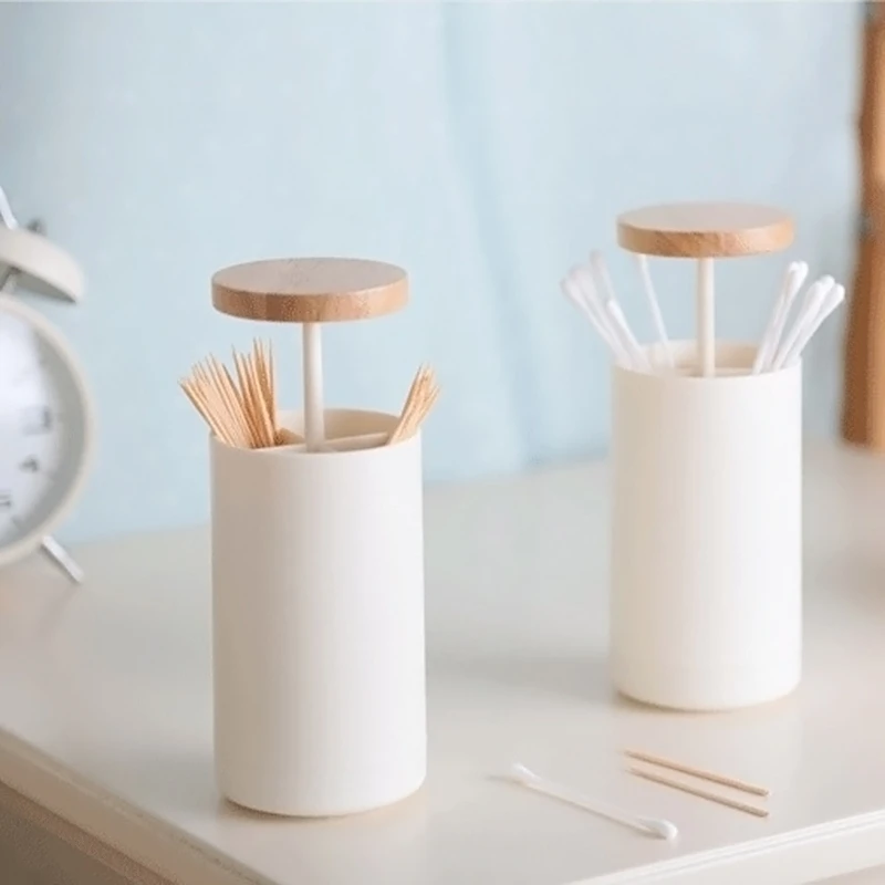 

Automatic Pop-up Cotton Bud Swabs Toothpick Dispenser Case Home Hotel Decoration