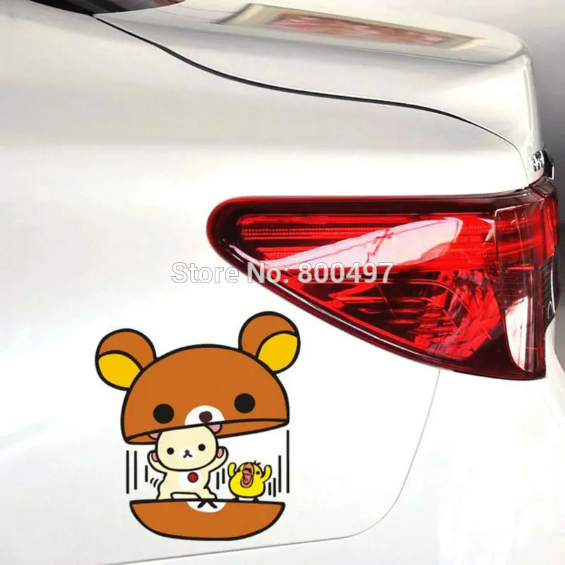 Новые забавные мультфильм милый медведь Rilakkuma автомобильные наклейки для Tesla VW