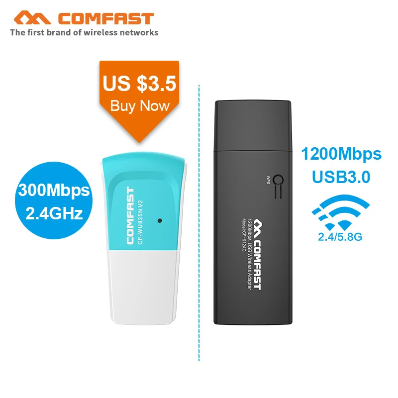 300 Мбит/с мини USB Wifi адаптер PK 1200 802. 11ac/b/g/n Двухдиапазонная гигабитная сетевая