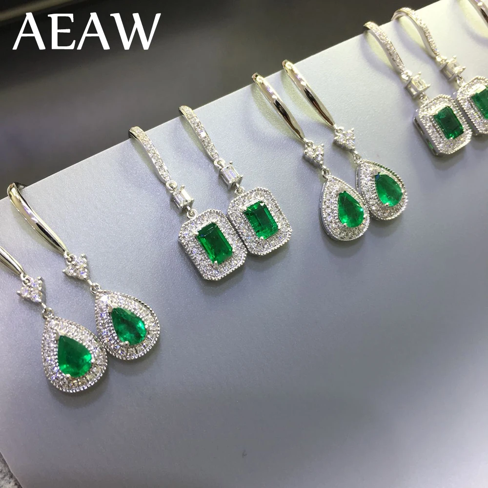 Серьги AEAW из белого золота 14 к искусственная бриллиант AAA 0 5 карат каждая CCE для