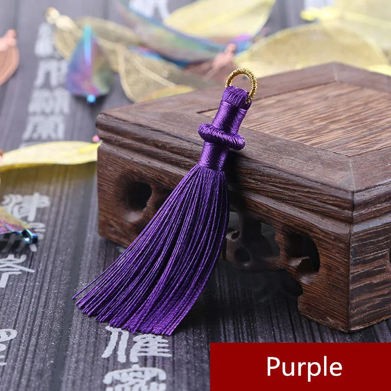 Purple 5 шт. 8 см висячие кольца кисточкой ювелирные изделия занавес одежды декоративные аксессуары DIY Ключ сотовый телефон сумка бахрома отделка кисточки кулон - Цвет: Purple