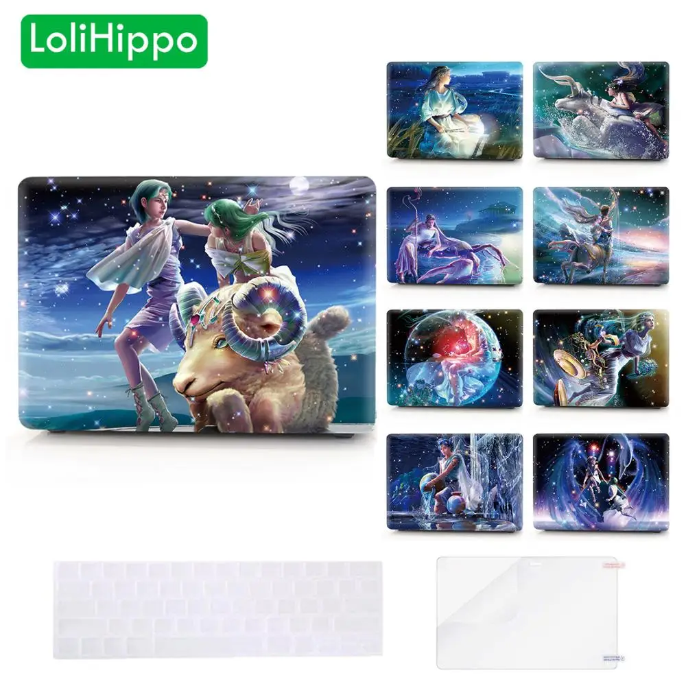 LoliHippo 12 созвездий серии ноутбук защитный чехол для Macbook Air Pro 11 13 15 Знак зодиака