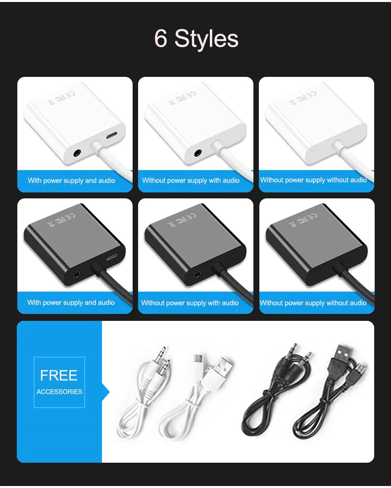 Адаптер hdmi-vga для ПК ноутбука планшета мужчин конвертер с разъемом адаптер 1080P цифровой аналоговый видео аудио