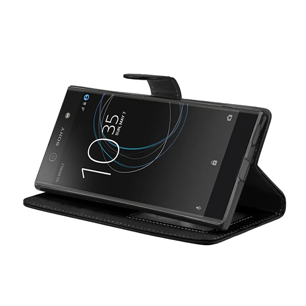 Чехол бумажник для Sony Xperia XA1 Ultra чехол с откидной крышкой Матовый кожаный xa1 G3221 G3212