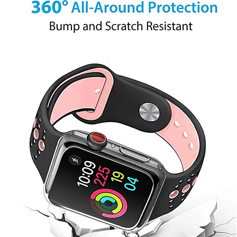 Защитная пленка для часов для Apple Watch Series 4 44 мм 40 мм закаленное стекло с ТПУ защитный чехол для Iwatch 38 мм 42 мм чехол