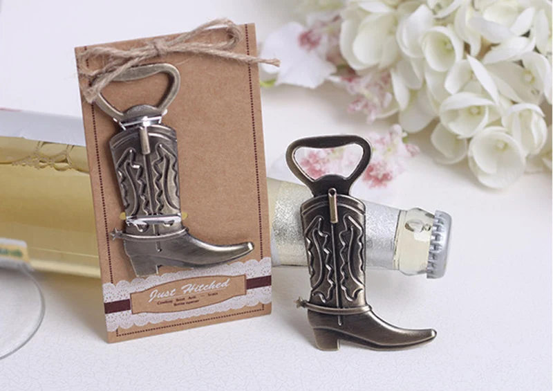 100pcs/LOT NEW ARRIVAL High Quality Western Wedding Party Favors &quotJust Hitched&quot Cowboy Boot Bottle Opener FREE SHIPPING | Дом и сад
