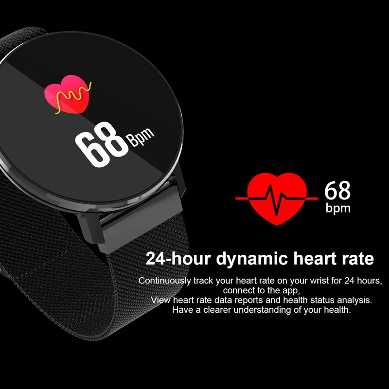 Супер тонкий смарт часы Android IOS стальной браслет фитнес трекер для мужчин и женщин