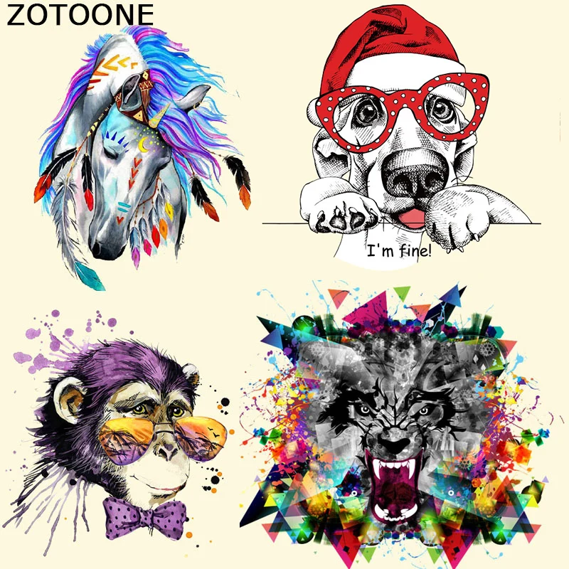 ZOTOONE милый гладить на патчи для одежды с принтом животных гладильная наклейки