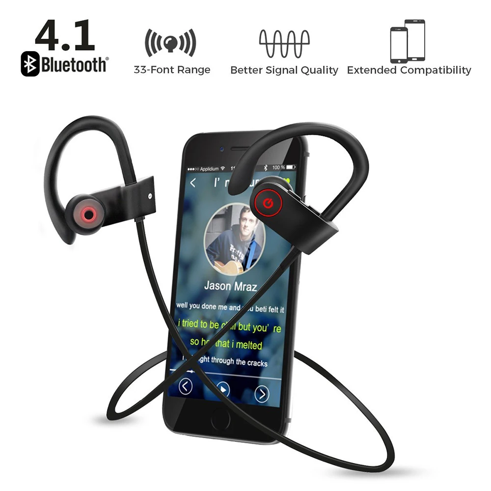 Bluetooth headphones IPX7 waterproof wireless headphone sports bass bluetooth earphone with mic for phone iPhone xiaomi Huawei |