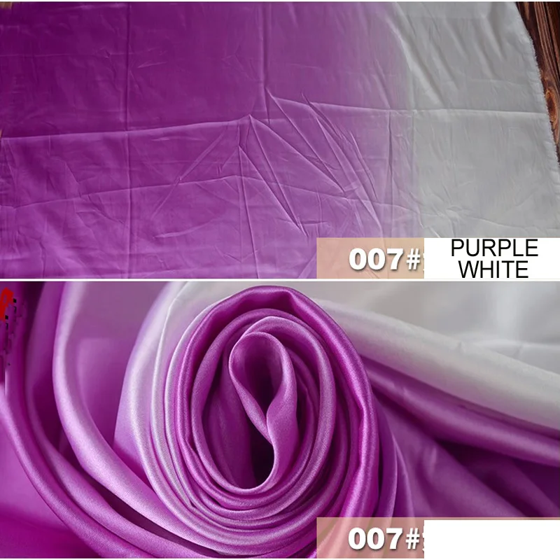 94% полиэстер 6% спандекс шелковая атласная ткань с принтом Омбре ширина 120 см для