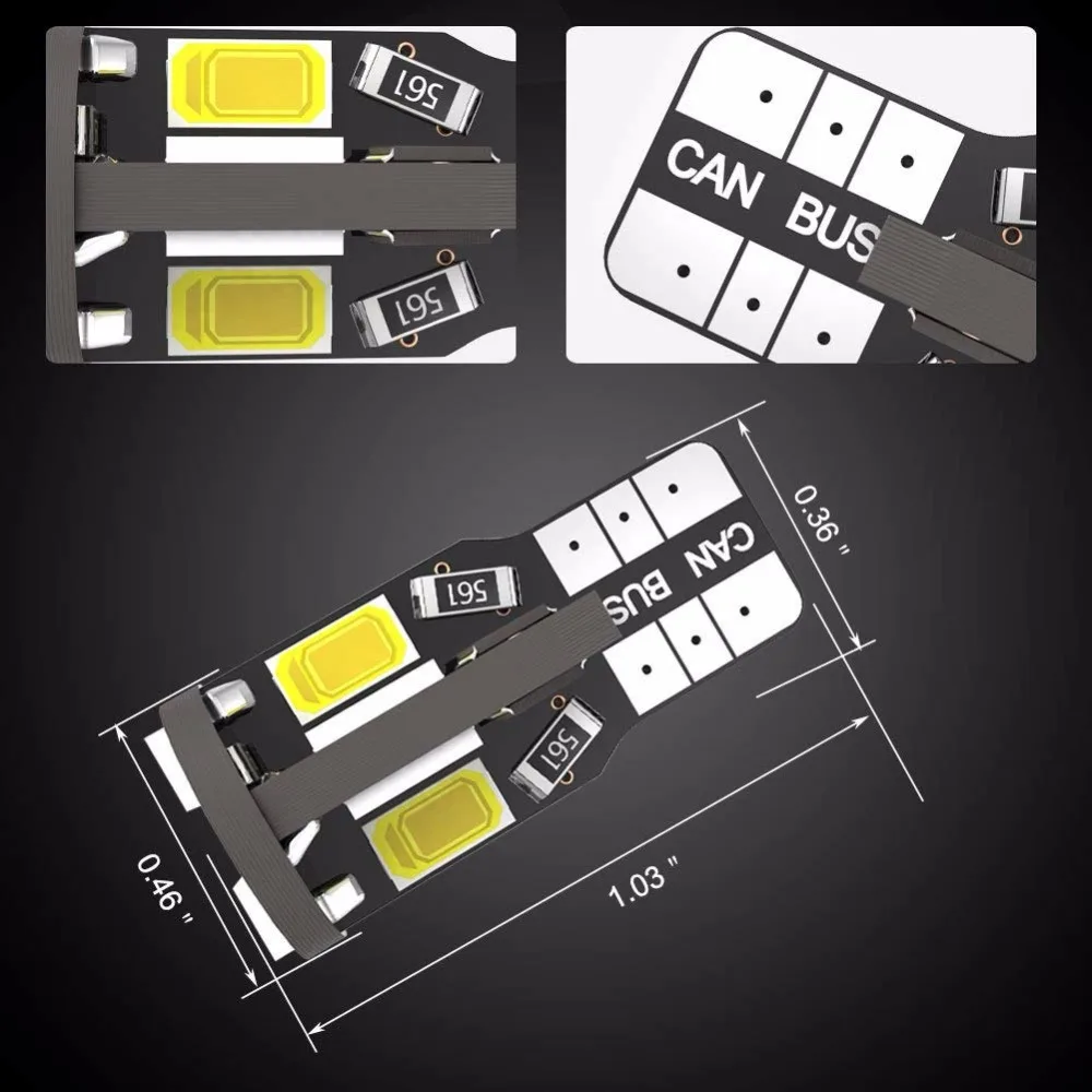 10 шт. 194 168 2825 W5W Светодиодная лампа 10SMD 5730 суперъяркая 6000K белая 1 год