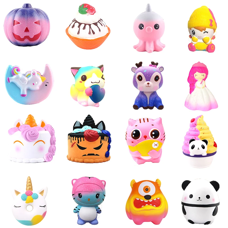 Мягкая игрушка милый Kawaii мультяшный олень большие сжимаемые игрушки для кошек