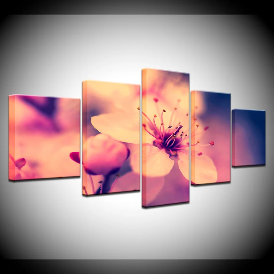 

The art flowers 5 Panels Canvas Wall Art Wallpapers modern Poster Modular art painting for Living Room Home Decor
