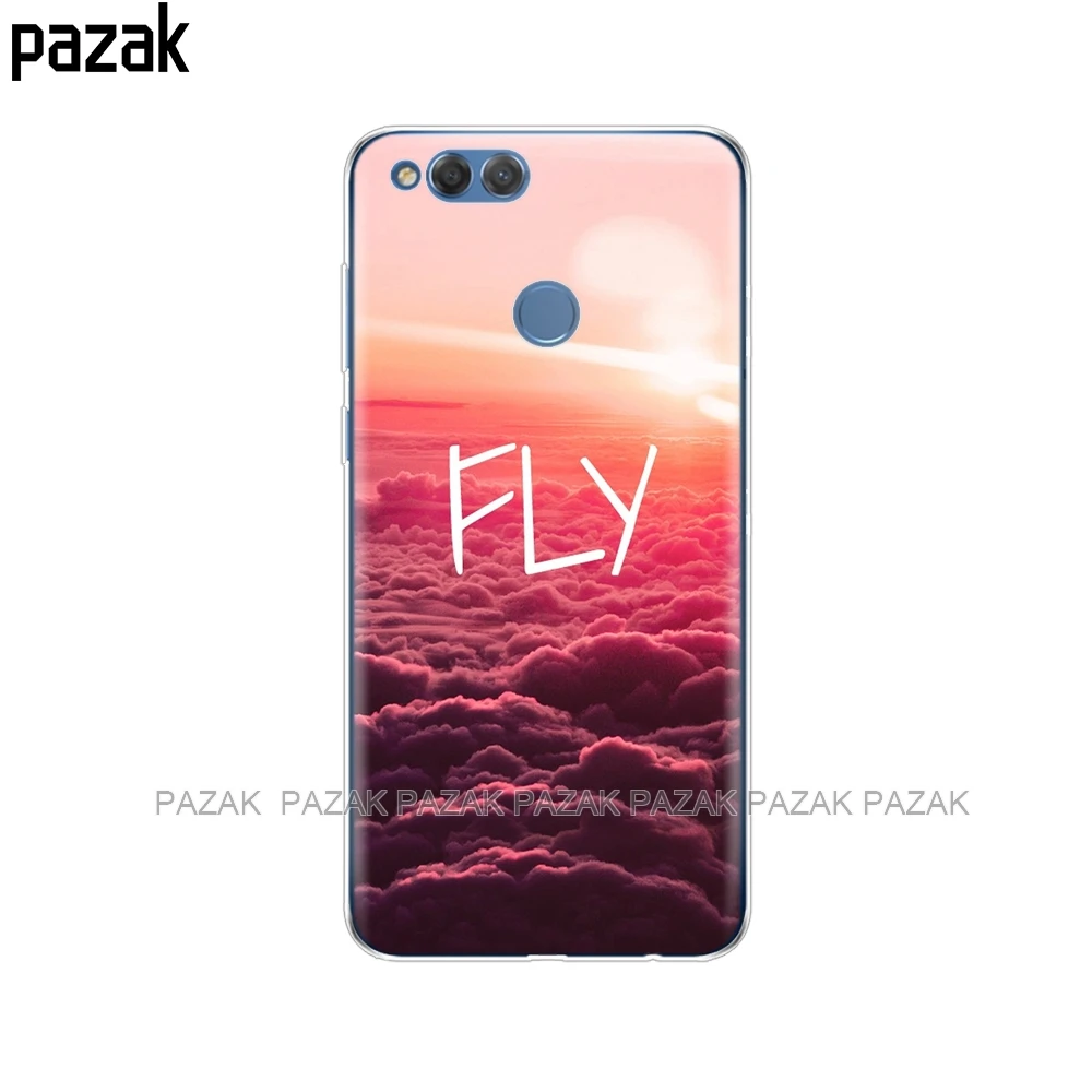 34494 Силиконовый чехол для телефона для huawei honor 7X, чехол s, мягкий ТПУ прозрачный чехол на заднюю панель телефона, полная защита 360 - Цвет: 34494