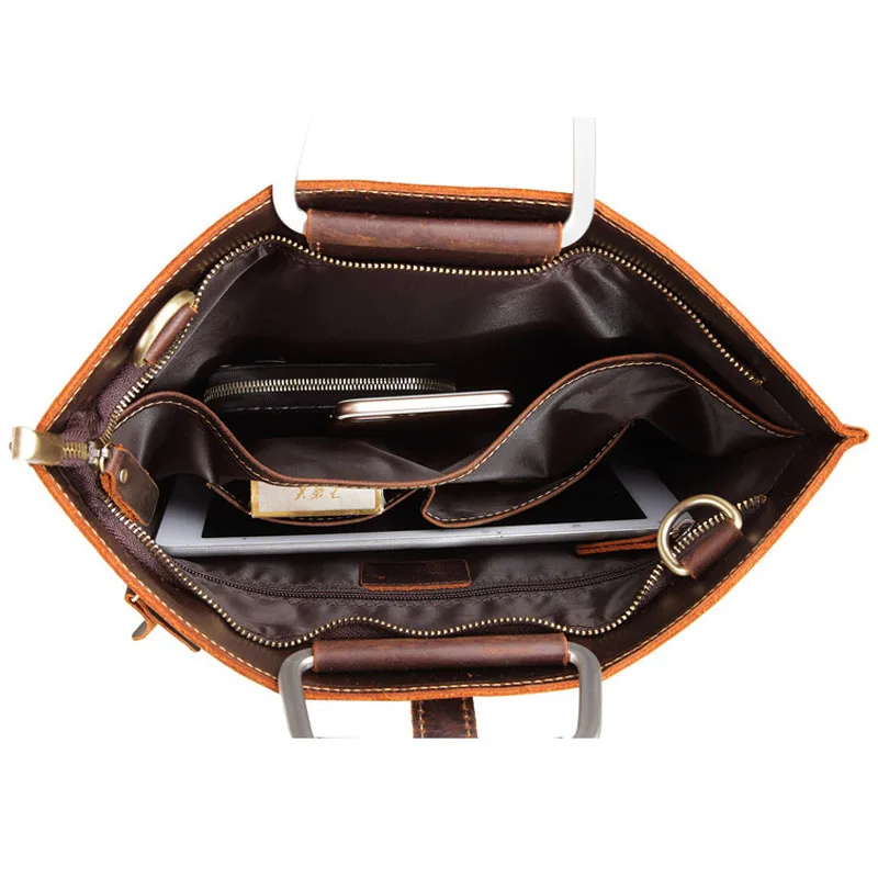 BOLEKE дизайнерский мужской портфель из кожи Crazy horse деловые Офисные сумки для