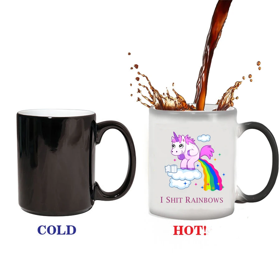 

unicorn mugs rainbow mug novelty coffee tea heat sensitive mug changing color magic mug best gift for your friends