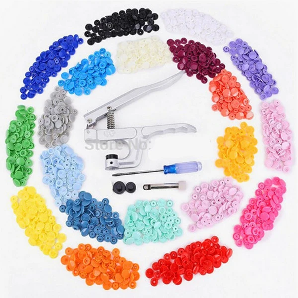 

1 set pliers + 100sets KAM plastic nylon 20colors snap fastener 4-part buttons for kidswear, rainwear free shipping T-5-002