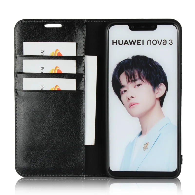 Чехол из натуральной кожи для HUAWEI NOVA 4 2 3 3i 5 5i P SMART PLUS 2019 кошелек с откидной крышкой