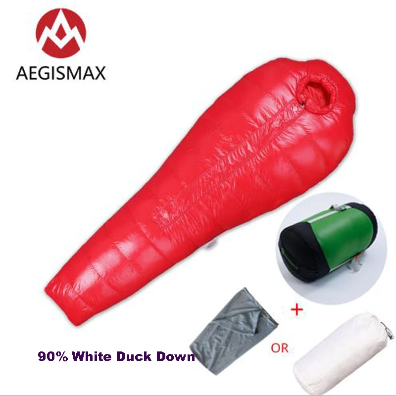 AEGISMAX AEGIS-B800/B1000 серии утиный пух Открытый Кемпинг Мумия утолщаются держать теплый спальный мешок для зимы холодной погоды