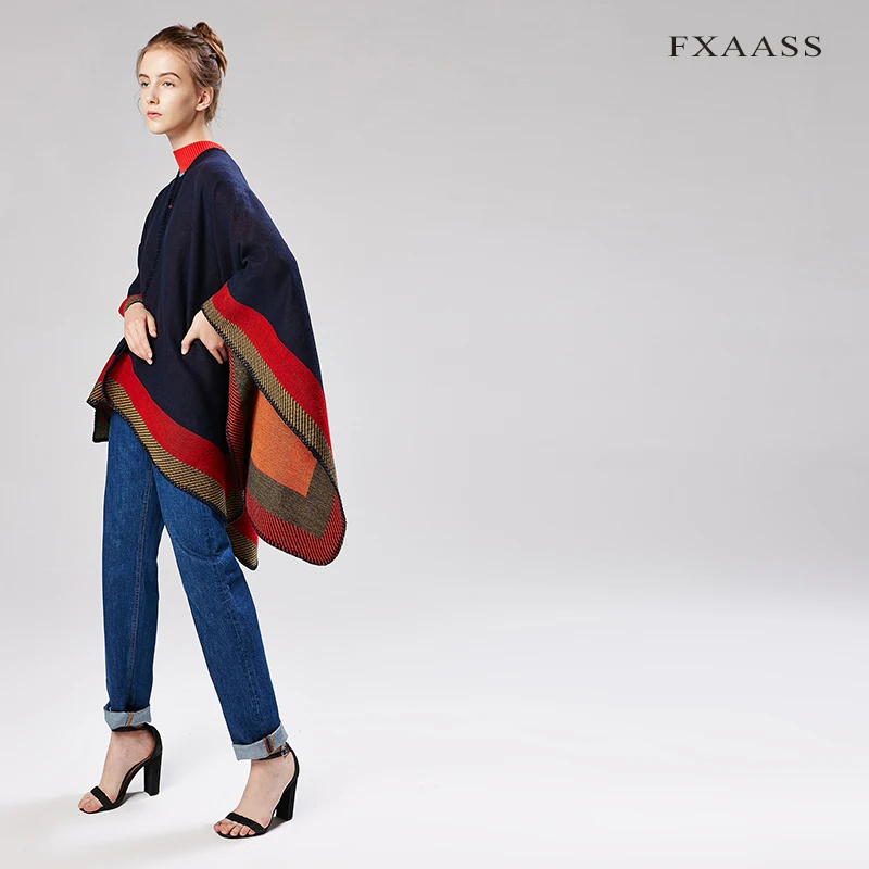 FXAASS новая осенняя/зимняя шаль Модное пончо женский шарф для леди Роскошное