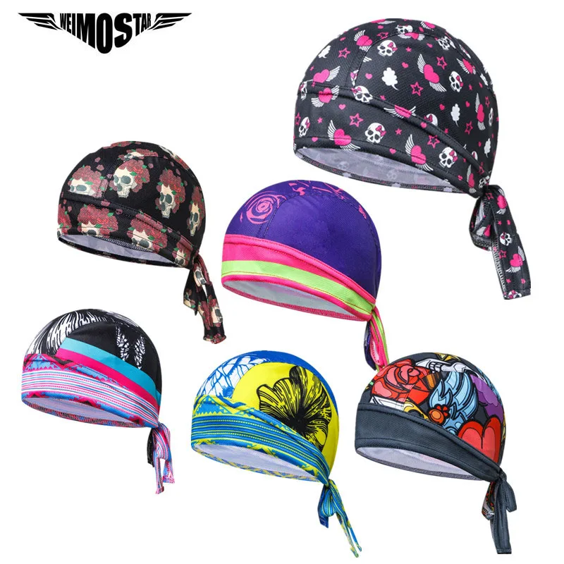 

Weimostar Printing Women Cycling Cap Pirate Head Scarf Breathable Headscarf Bandana Ciclismo Anti-Sweat Riding Headband gorra